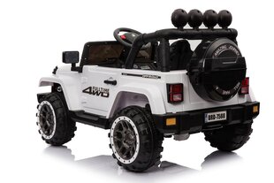 Dvivietis vaikiškas elektromobilis Super Toys Mega Jeep Fulltime 7588, baltas kaina ir informacija | Elektromobiliai vaikams | pigu.lt