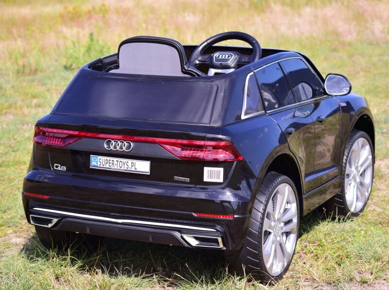 Vienvietis vaikiškas elektromobilis Super Toys Audi Q8 JJ2066, juodas kaina ir informacija | Elektromobiliai vaikams | pigu.lt