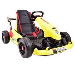 Vienvietis vaikiškas akumuliatorinis kartingas Super Toys XMX-619, geltonas kaina ir informacija | Elektromobiliai vaikams | pigu.lt