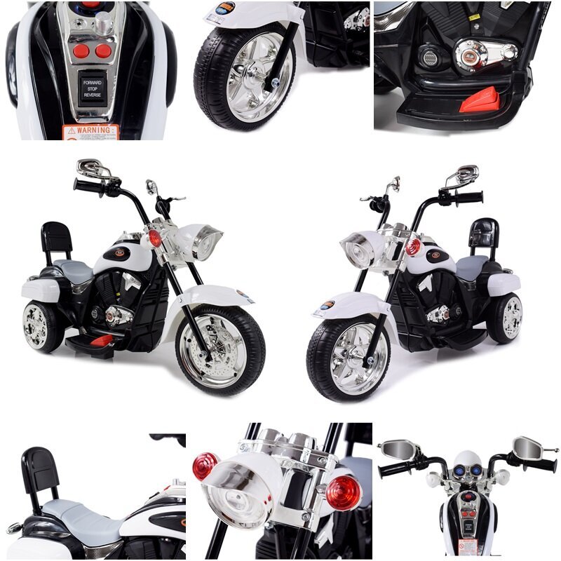 Vaikiškas akumuliatorinis motociklas Super Toys Chopper SH618, baltas kaina ir informacija | Elektromobiliai vaikams | pigu.lt