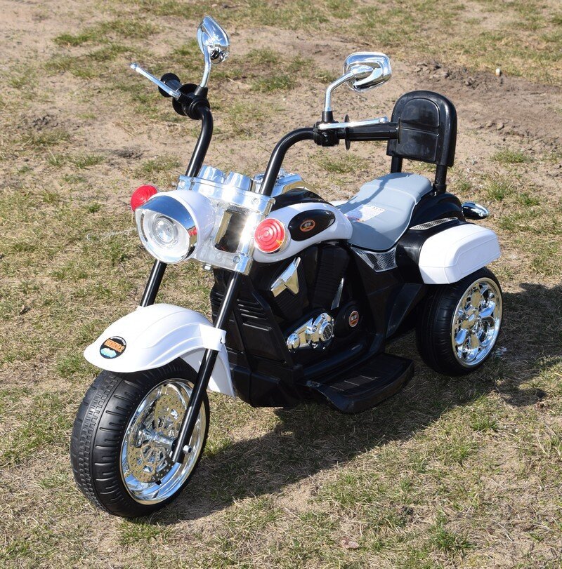 Vaikiškas akumuliatorinis motociklas Super Toys Chopper SH618, baltas kaina ir informacija | Elektromobiliai vaikams | pigu.lt