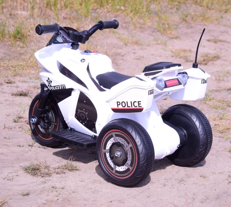 Vaikiškas akumuliatorinis policijos motociklas Super Toys GTM5588A, baltas kaina ir informacija | Elektromobiliai vaikams | pigu.lt