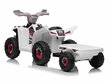 Vaikiškas akumuliatorinis keturratis su priekaba Super Toys Quad XMX630T, baltas цена и информация | Elektromobiliai vaikams | pigu.lt