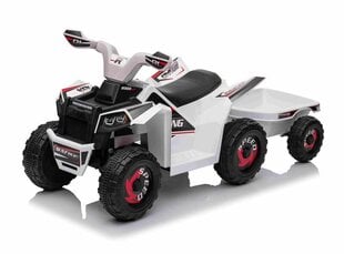 Vaikiškas akumuliatorinis keturratis su priekaba Super Toys Quad XMX630T, baltas kaina ir informacija | Elektromobiliai vaikams | pigu.lt