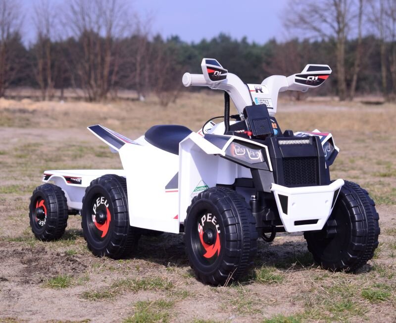 Vaikiškas akumuliatorinis keturratis su priekaba Super Toys Quad XMX630T, baltas цена и информация | Elektromobiliai vaikams | pigu.lt