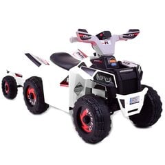 Vaikiškas akumuliatorinis keturratis su priekaba Super Toys Quad XMX630T, baltas цена и информация | Электромобили для детей | pigu.lt