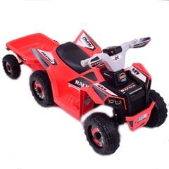 Vaikiškas akumuliatorinis keturratis su priekaba Super Toys Quad XMX630T, raudonas kaina ir informacija | Elektromobiliai vaikams | pigu.lt