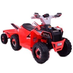 Vaikiškas akumuliatorinis keturratis su priekaba Super Toys Quad XMX630T, raudonas цена и информация | Электромобили для детей | pigu.lt