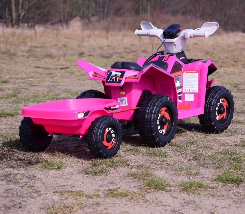 Vaikiškas akumuliatorinis keturratis su priekaba Super Toys Quad XMX630T, rožinis kaina ir informacija | Elektromobiliai vaikams | pigu.lt