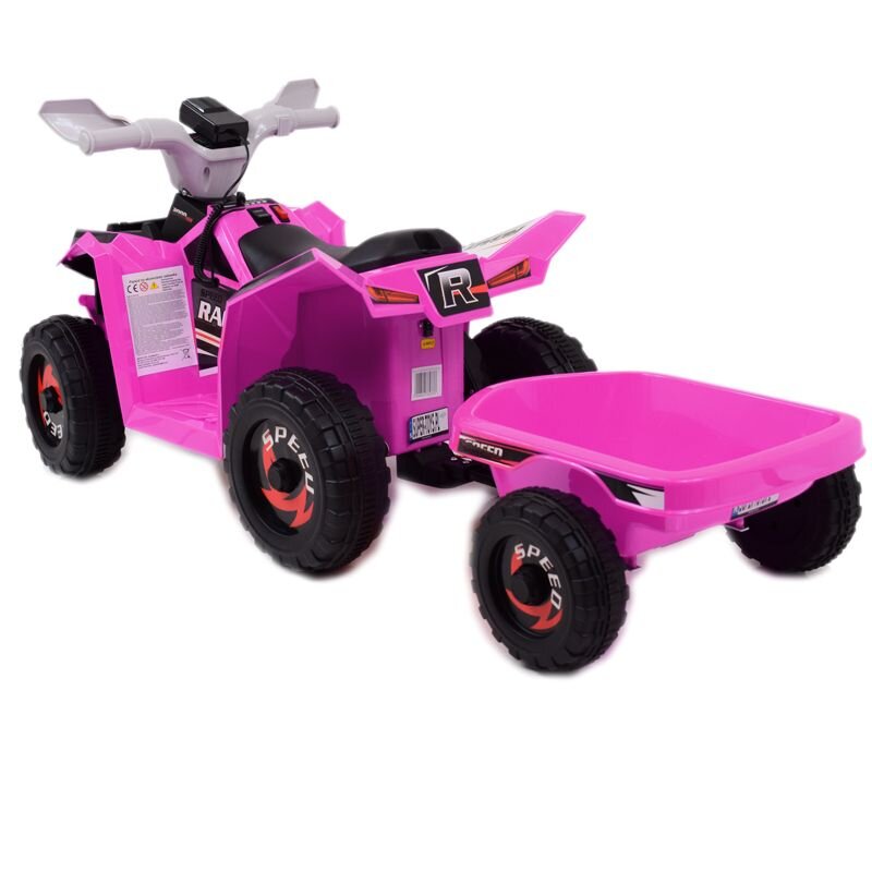 Vaikiškas akumuliatorinis keturratis su priekaba Super Toys Quad XMX630T, rožinis kaina ir informacija | Elektromobiliai vaikams | pigu.lt