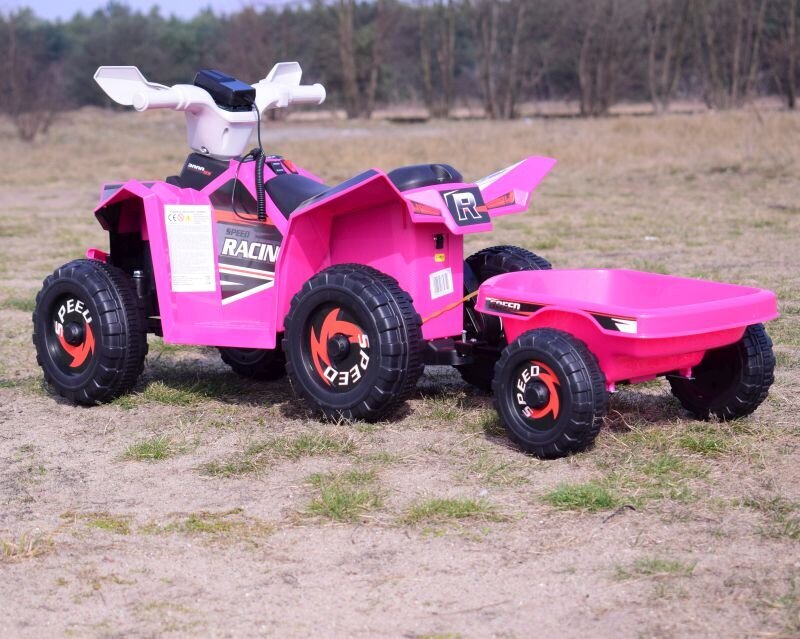 Vaikiškas akumuliatorinis keturratis su priekaba Super Toys Quad XMX630T, rožinis kaina ir informacija | Elektromobiliai vaikams | pigu.lt