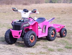 Vaikiškas akumuliatorinis keturratis su priekaba Super Toys Quad XMX630T, rožinis цена и информация | Электромобили для детей | pigu.lt