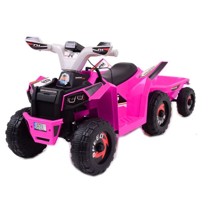 Vaikiškas akumuliatorinis keturratis su priekaba Super Toys Quad XMX630T, rožinis kaina ir informacija | Elektromobiliai vaikams | pigu.lt