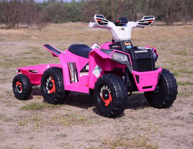 Vaikiškas akumuliatorinis keturratis su priekaba Super Toys Quad XMX630T, rožinis kaina ir informacija | Elektromobiliai vaikams | pigu.lt