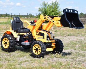 Vaikiškas akumuliatorinis traktorius Super Toys JS328A, geltonas kaina ir informacija | Elektromobiliai vaikams | pigu.lt