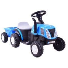 Vaikiškas akumuliatorinis traktorius Super Toys New Holland A009, mėlynas kaina ir informacija | Elektromobiliai vaikams | pigu.lt