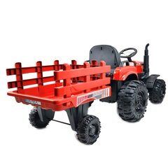 Vaikiškas akumuliatorinis traktorius su priekaba Super Toys JC000B, raudonas цена и информация | Электромобили для детей | pigu.lt