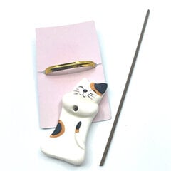 Japoniškas keramikinis smilkalų laikiklis Akiko Cat, Baieido, 1vnt. kaina ir informacija | Namų kvapai | pigu.lt