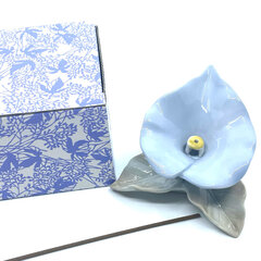 Japoniškas keramikinis smilkalų laikiklis Baieido Calla Lily Blue, 1 vnt. kaina ir informacija | Namų kvapai | pigu.lt