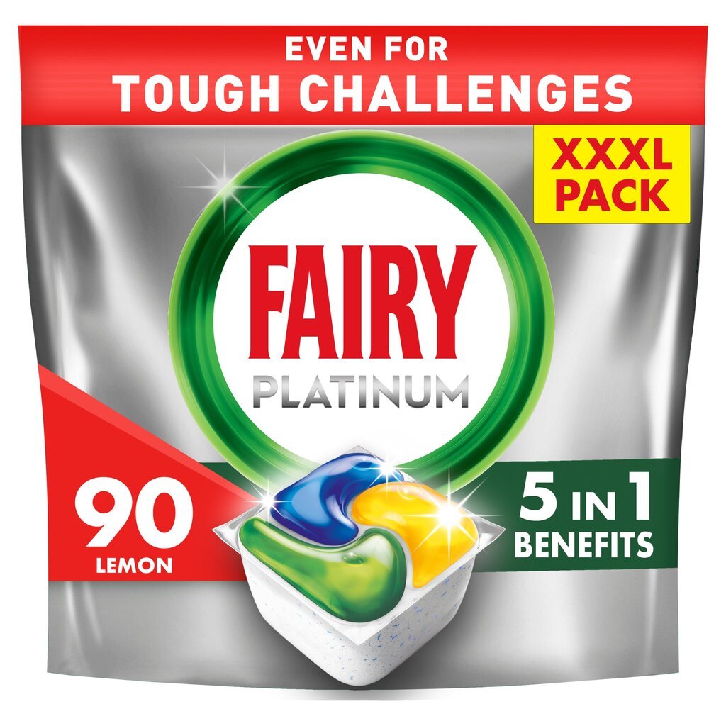 Fairy indaplovių tabletės Platinum All In One Lemon, 90 vnt. kaina ir informacija | Indų plovimo priemonės | pigu.lt