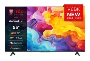 TCL 55V6B televizorius 139 cm (55") 4K Ultra HD Smart TV Wi-Fi Juoda kaina ir informacija | Televizoriai | pigu.lt