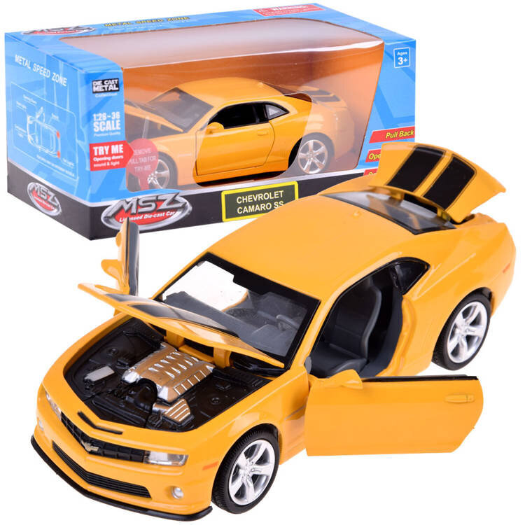 Metalinis automobilis Chevrolet Camaro Die-Cast, geltonas цена и информация | Žaislai berniukams | pigu.lt