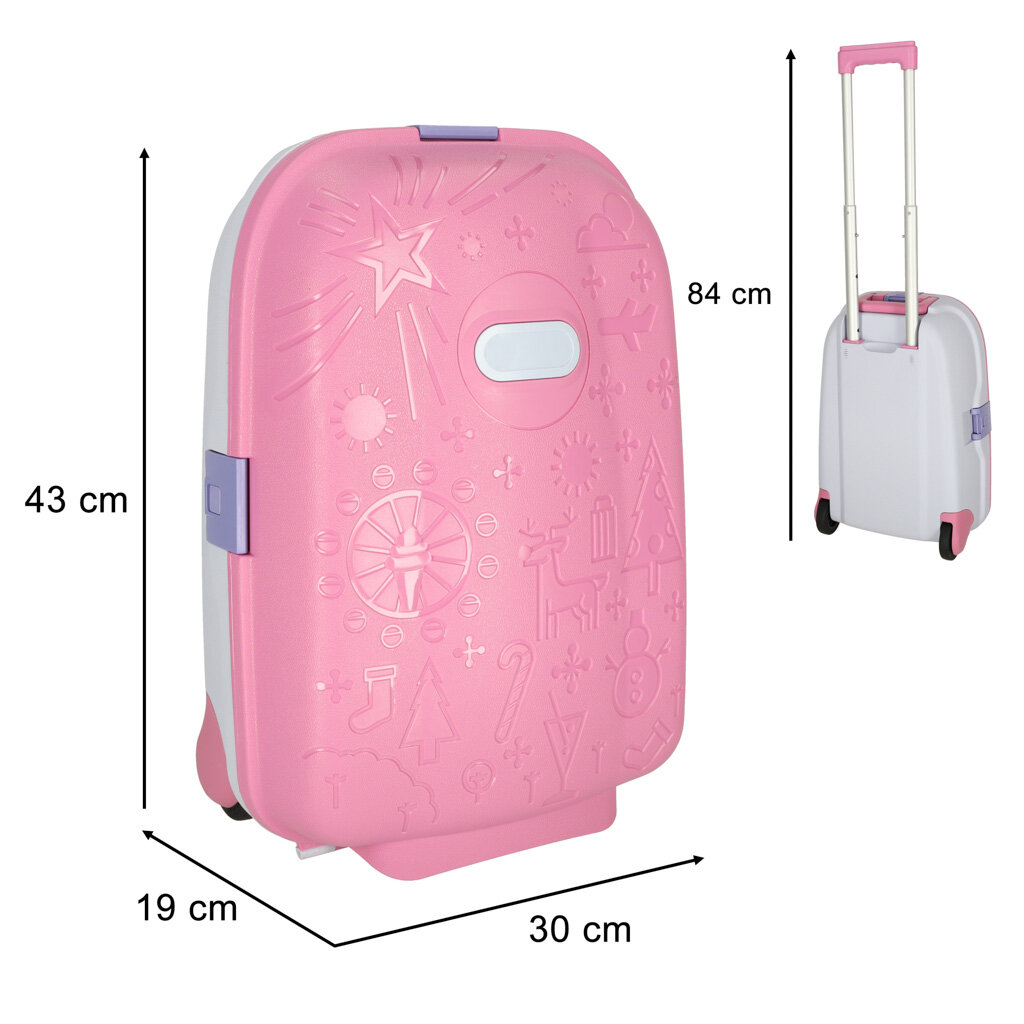 Vaikiškas kelioninis lagaminas ant ratukų, rožinis kaina ir informacija | Lagaminai, kelioniniai krepšiai | pigu.lt
