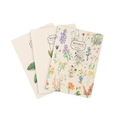 Užrašų knygelių rinkinys Kokonote Botanical Wild Flowers A6, 3 vnt. цена и информация | Тетради и бумажные товары | pigu.lt