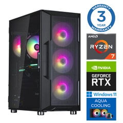 Intop Aqua Ryzen 7 7700X 32GB DDR5 1TB SSD M.2 NVME RTX4060Ti 8GB WIN11 kaina ir informacija | Stacionarūs kompiuteriai | pigu.lt