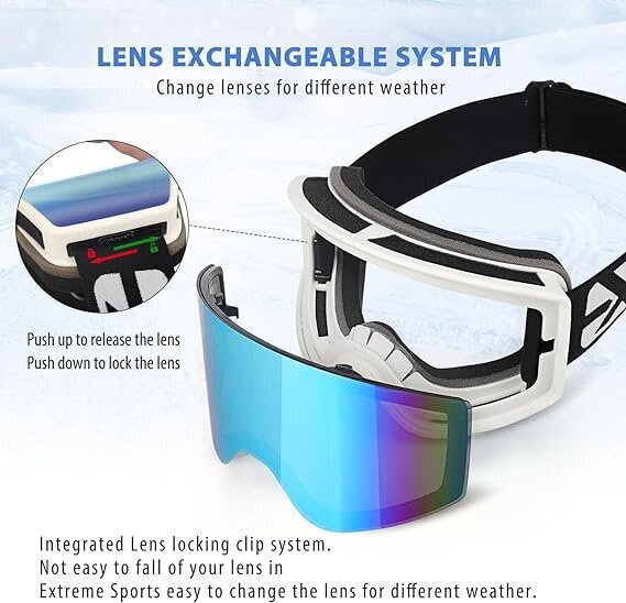 Slidinėjimo akiniai EXP Vision, mėlyni цена и информация | Slidinėjimo akiniai | pigu.lt