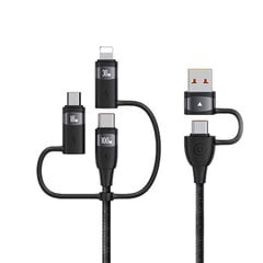 USAMS Kabel U85 2xUSB-C|USB|Micro-USB| Lightning 6w1 1,2m 100W PD Fast Charge czarny|black SJ645USB01 (US-SJ645) цена и информация | Кабели для телефонов | pigu.lt