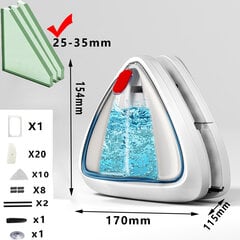 Hooha Window Washer магнитный стеклоочиститель, 25 - 35 мм цена и информация | Роботы для мытья окон, стеклоочистители | pigu.lt