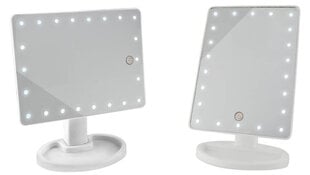 Makiažo veidrodis su LED lempute, balta, 1 vnt. kaina ir informacija | Kosmetinės, veidrodėliai | pigu.lt