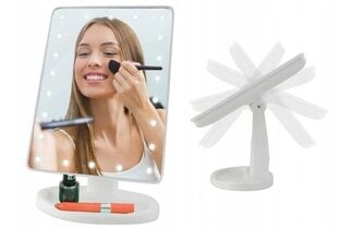 Makiažo veidrodis su LED lempute, balta, 1 vnt. kaina ir informacija | Kosmetinės, veidrodėliai | pigu.lt