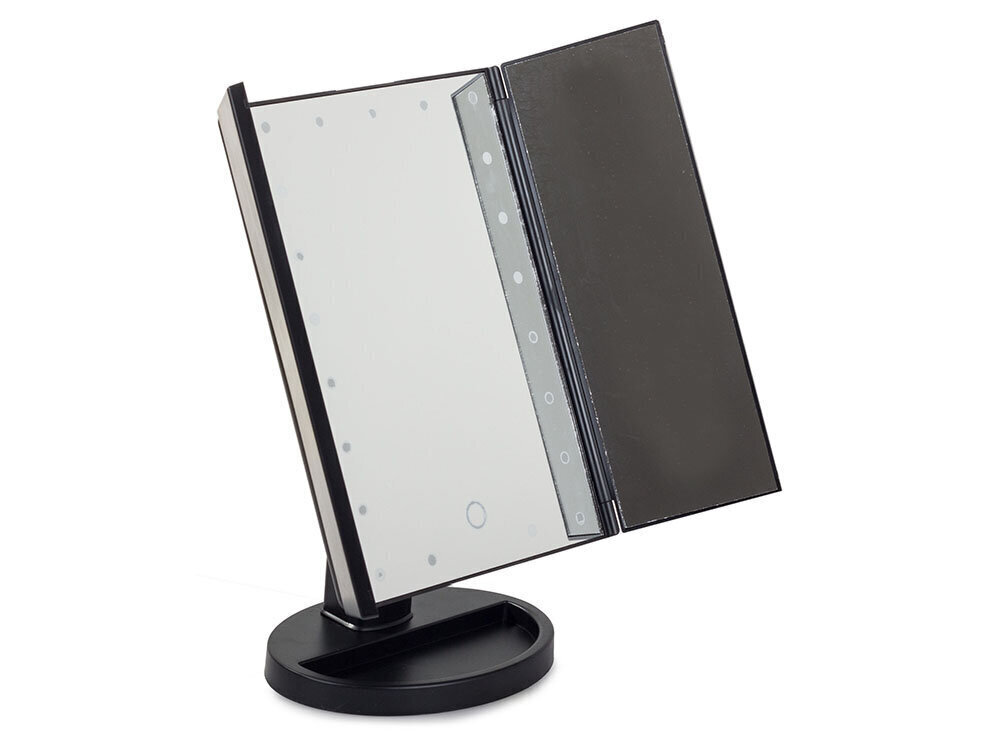 Kosmetinis veidrodis su LED apšvietimu Berimax, juodas, 1 vnt. kaina ir informacija | Kosmetinės, veidrodėliai | pigu.lt