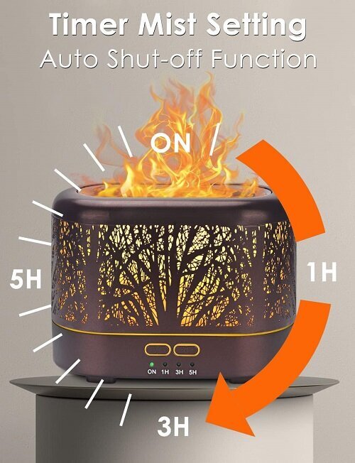Ultragarsiinis Aromaterapinis oro drėkintuvas su liepsnos efektu ir Eterinis aliejus kaina ir informacija | Oro drėkintuvai | pigu.lt