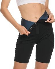 Спортивные шорты-капри с эффектом сауны для женщин PerfPerform, черные цена и информация | Корсет для похудения, корректирующий талию | pigu.lt