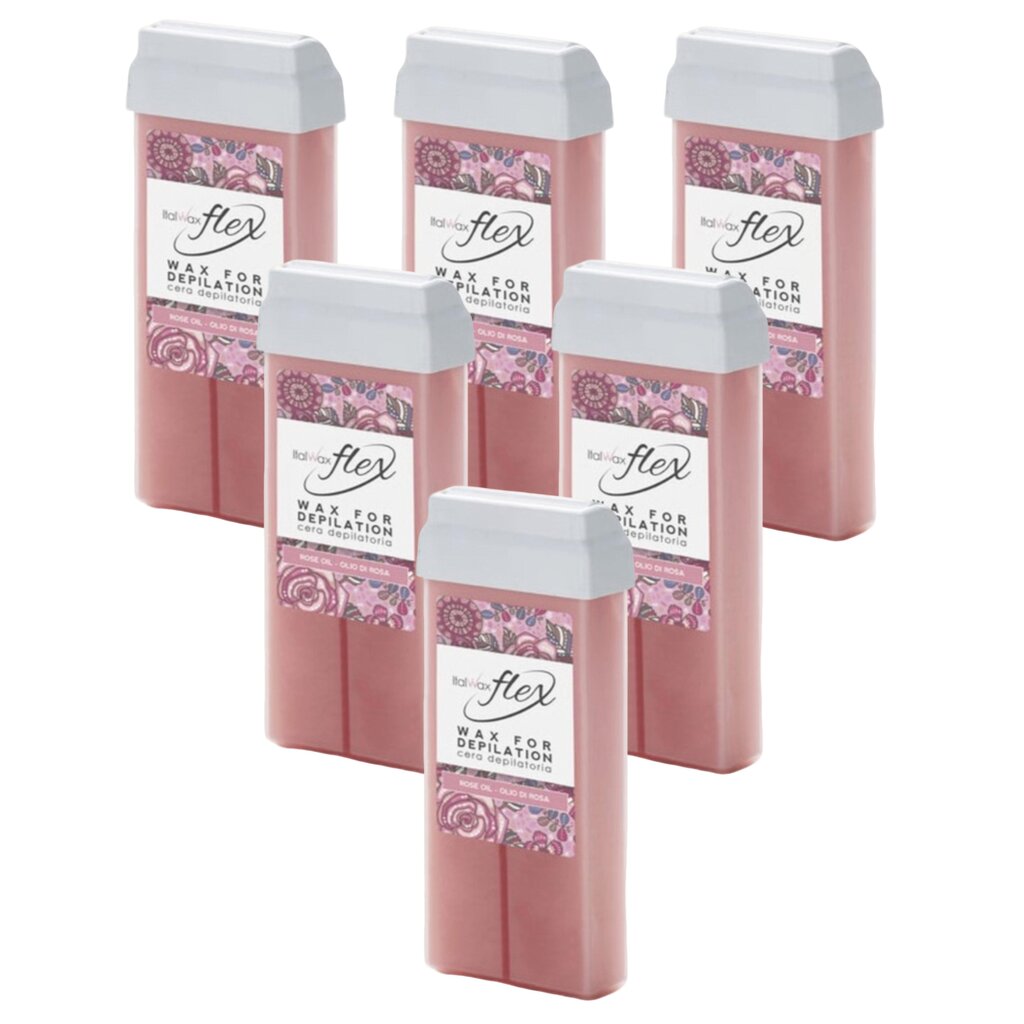 Vaško kasetė ItalWax Flex Rose Oil, 6x100 ml kaina ir informacija | Depiliacijos priemonės | pigu.lt