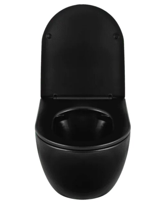 Juodas Balneo Luna Rimless pakabinamas klozetas su lėtai nusileidžiančiu dangčiu цена и информация | Klozetai | pigu.lt