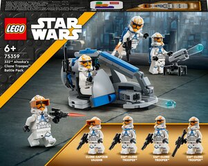 Товар с повреждённой упаковкой. 75359 LEGO® Star Wars Боевой набор солдат-клонов роты Асоки 332 цена и информация | Детские игрушки с поврежденной упаковкой | pigu.lt