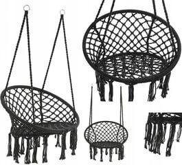 Pakabinamas fotelis Fluxar 60 cm, juodas kaina ir informacija | Lauko kėdės, foteliai, pufai | pigu.lt