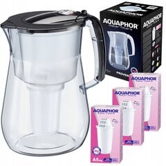 Фильтр-кувшин Aquaphor Provence 4,2л, черный + фильтры А5Мг, 3шт. цена и информация | Фильтры для воды | pigu.lt