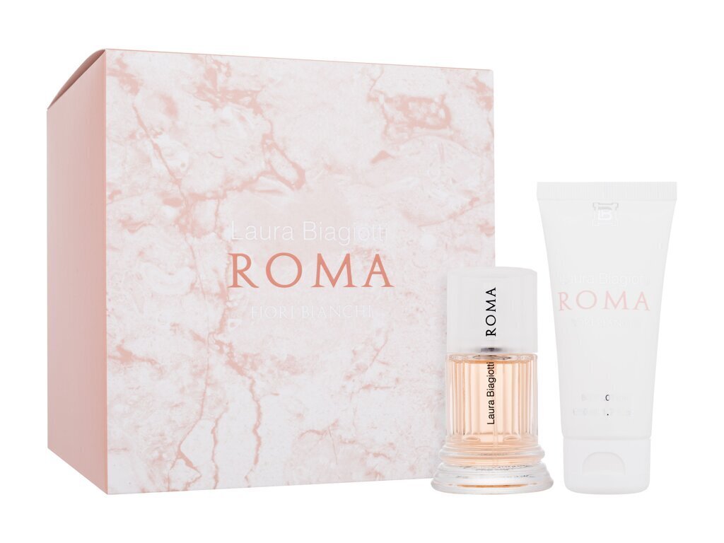 Rinkinys Laura Biagiotti Roma Fiori Bianchi moterims: tualetinis vanduo EDT, 25 ml + kūno losjonas, 50 ml kaina ir informacija | Kvepalai moterims | pigu.lt