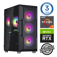 Intop Ryzen 7 5700X 32GB 250SSD M.2 NVME RTX3050 6GB no-OS kaina ir informacija | Stacionarūs kompiuteriai | pigu.lt