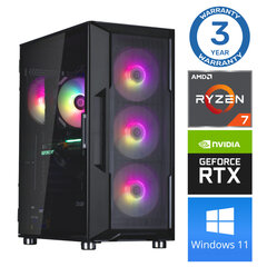 INTOP Ryzen 7 5700X 32GB 1TB SSD M.2 NVME RTX3050 6GB WIN11 цена и информация | Stacionarūs kompiuteriai | pigu.lt
