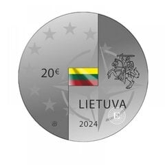 Sidabrinė Proof Moneta 20 Eur Lietuvos narystė Nato ir ES, Lietuva 2024 kaina ir informacija | Numizmatika | pigu.lt