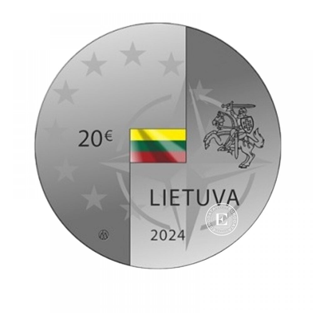 Sidabrinė Proof Moneta 20 Eur Lietuvos narystė Nato ir ES, Lietuva 2024 цена и информация | Numizmatika | pigu.lt