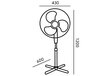 Viento 45w grindų ventiliatorius - juodas цена и информация | Ventiliatoriai | pigu.lt
