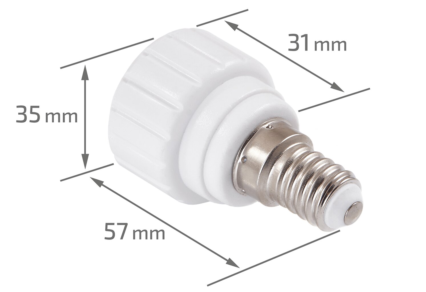 LED lemputės adapteris - adapteris iš E14 lizdo į GU10 lizdą kaina ir informacija | Elektros jungikliai, rozetės | pigu.lt