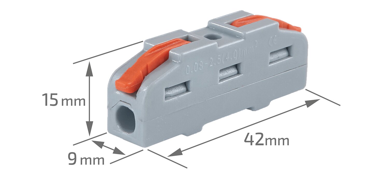 CMK-401 greitoji jungtis - 2x nuo 0,08 iki 2,5 (4,0) mm2 - 50 vnt. kaina ir informacija | Tekstiliniai kabeliai ir elektros kaladėlės | pigu.lt